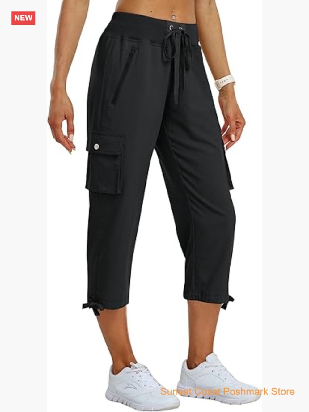 Womens Cargo Capris Loose Fit Hiking Pants Lightweight Quick Dry Travel Summer
